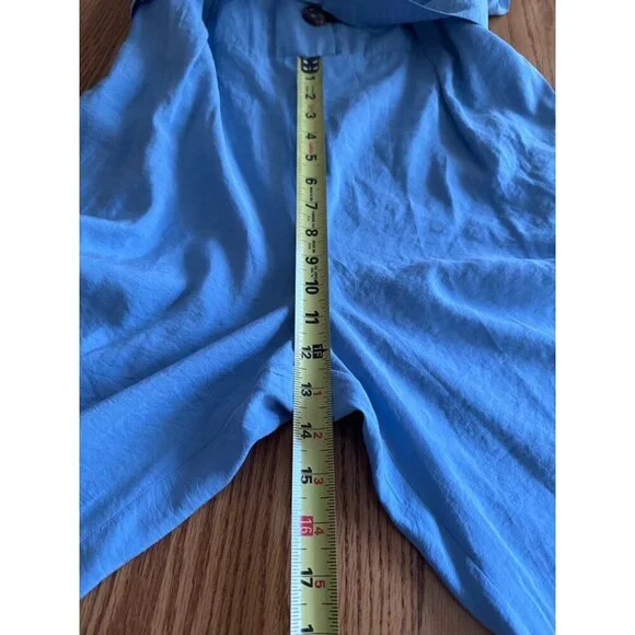 Zara Belted Jumpsuit Sleeveless Button Up Blue Size S